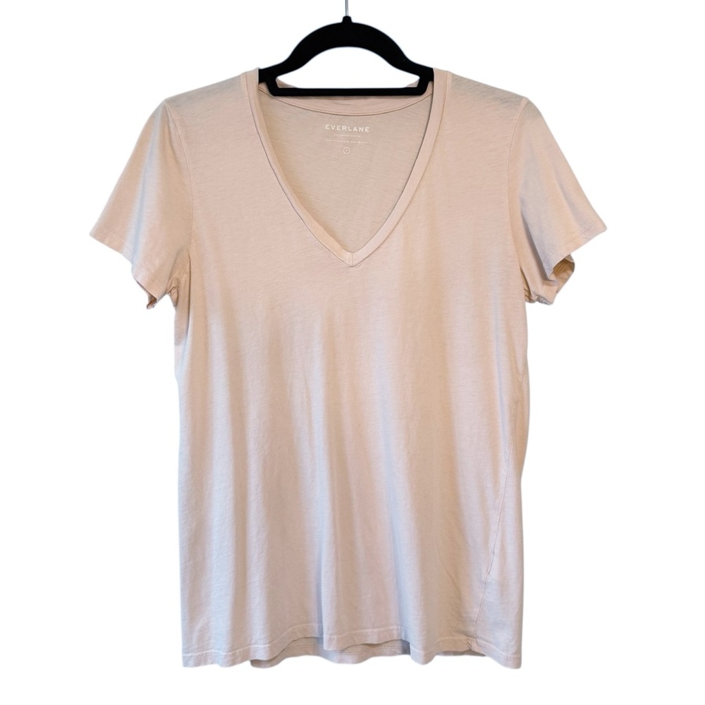 Everlane 100% Supima Cotton Slim Fit V Neck T-Shirt Pale Pink Size Medium